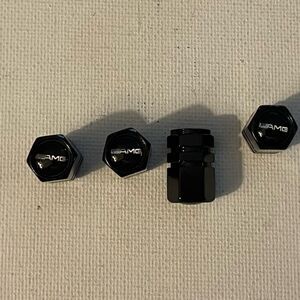 AMG Mercedes Benz Logo valve Stem caps in Black set of 4 NWT